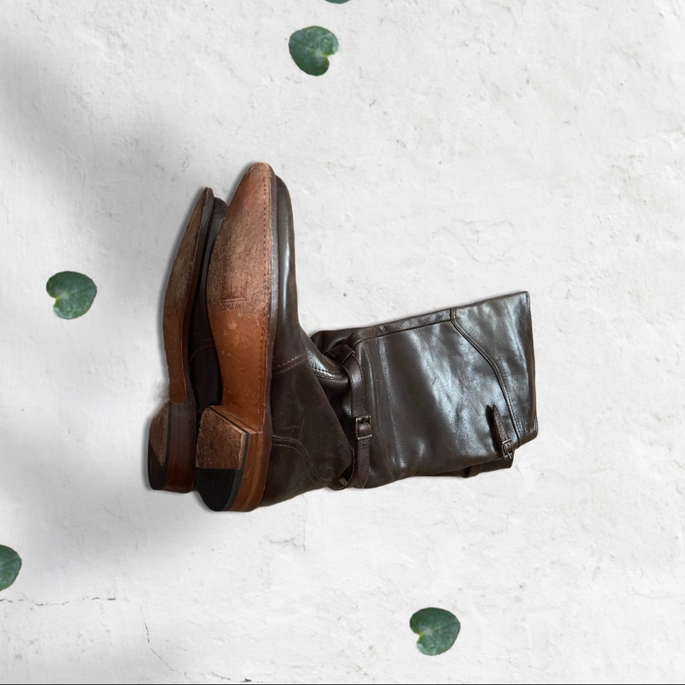 Frye Dorado brown leather riding boots sz 9M - Picture 6 of 12